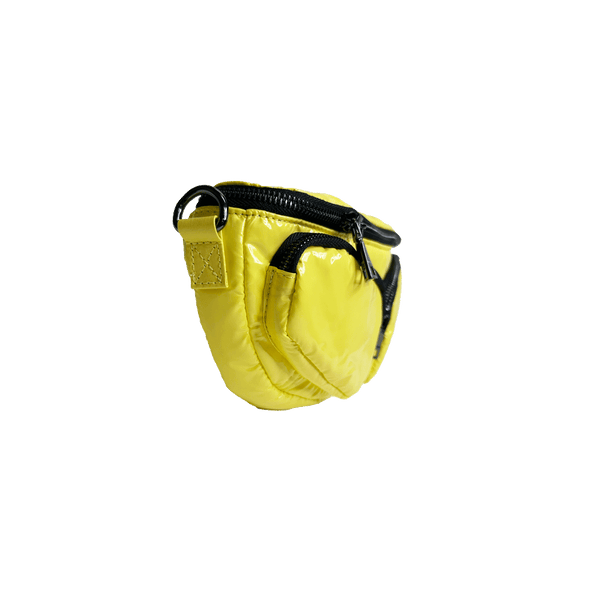 Rachel Double Pocket Puffy Sling/Waist Bag w/Black Resin Cha: WHITE