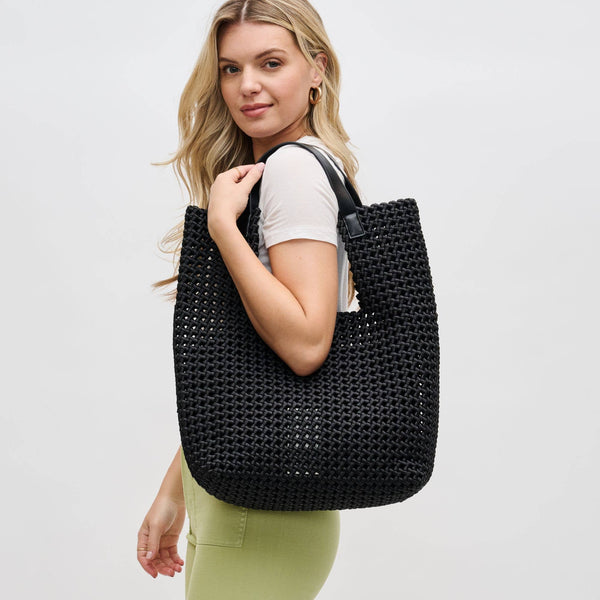 Zenith Zen - Hand Woven Knot Tote: Black