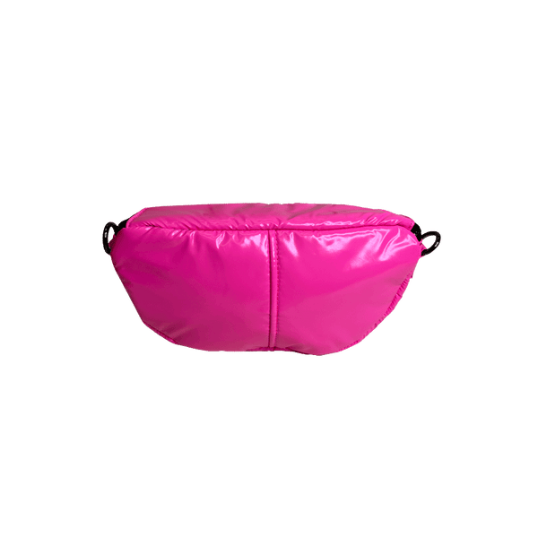 Rachel Double Pocket Puffy Sling/Waist Bag w/Black Resin Cha: BLACK
