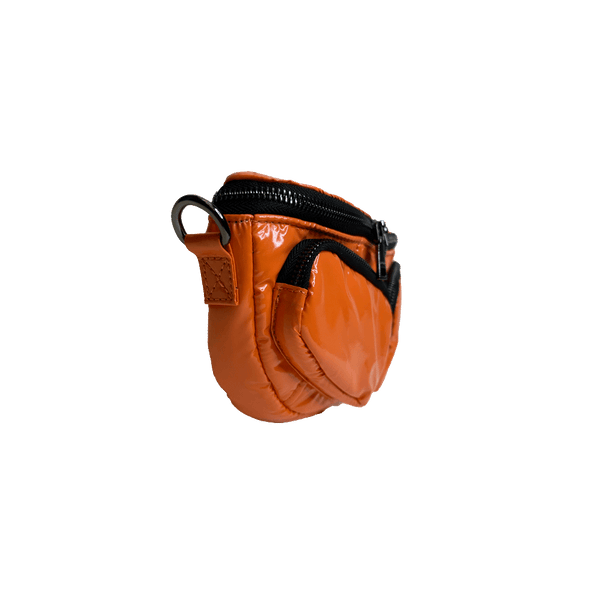 Rachel Double Pocket Puffy Sling/Waist Bag w/Black Resin Cha: BLACK