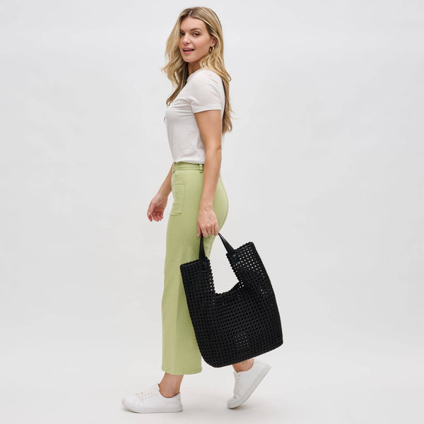 Zenith Zen - Hand Woven Knot Tote: Black
