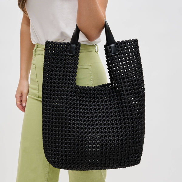 Zenith Zen - Hand Woven Knot Tote: Black