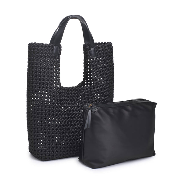 Zenith Zen - Hand Woven Knot Tote: Black