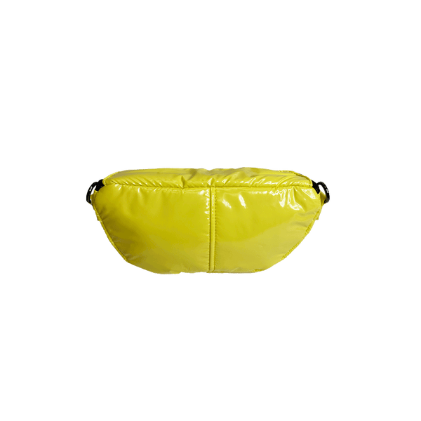 Rachel Double Pocket Puffy Sling/Waist Bag w/Black Resin Cha: BLACK