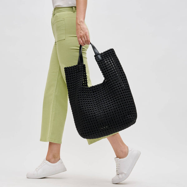 Zenith Zen - Hand Woven Knot Tote: Black