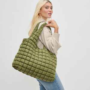 Elevate - Quilted Puffer Nylon Hobo: Olive