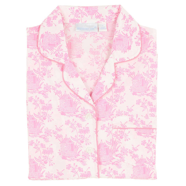 Pagoda Pink Short Sleeve Shorty Pajamas: XS