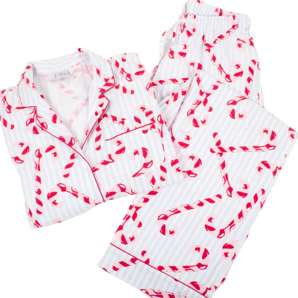 Candy Cane Stripe Flannel PJ Set: M