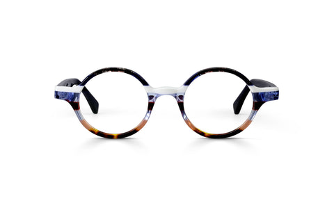 Wisecracker: 1.50 / 10 - Blue Multi Stripe Front with Navy Temples