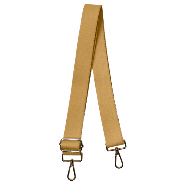Solid Interchangeable 1.5" Cotton Bag Strap: Mocha w/Gold Hardware