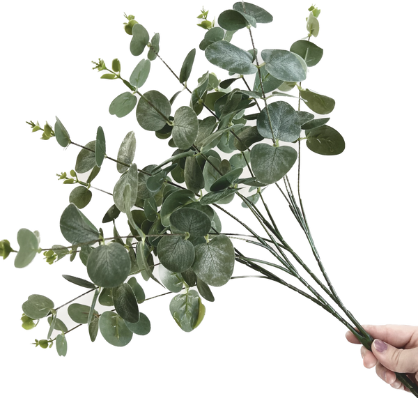 20"Green Grey Artificial Spiral Eucalyptus Bush