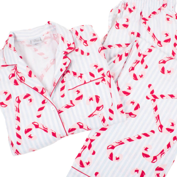 Candy Cane Stripe Flannel PJ Set: M