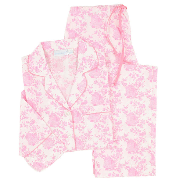 Pagoda Pink Long Sleeve Pajamas: S