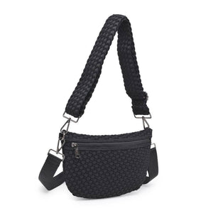 Ethereal - Woven Neoprene Crossbody Bag: Black