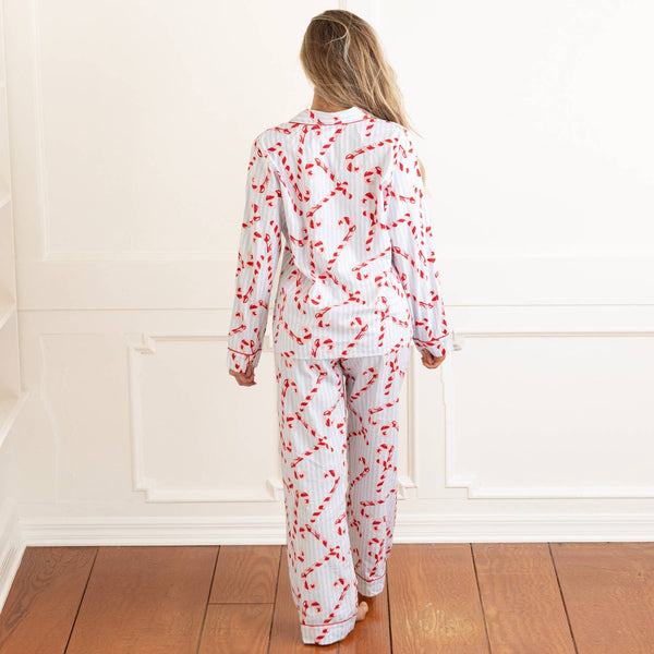 Candy Cane Stripe Flannel PJ Set: M