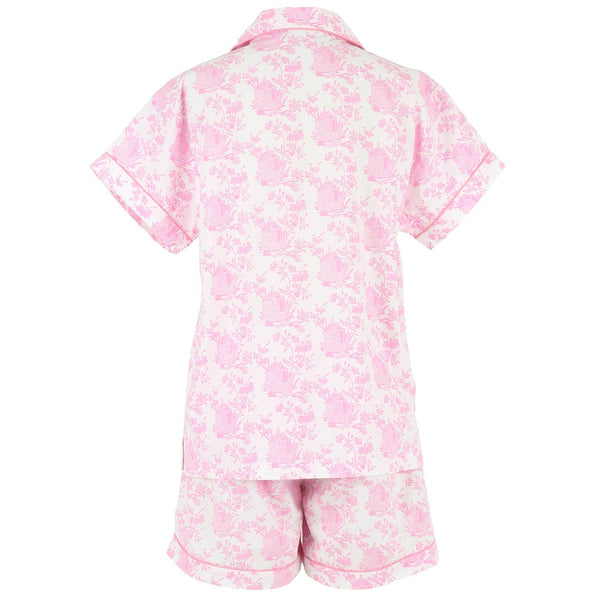 Pagoda Pink Short Sleeve Shorty Pajamas: XS