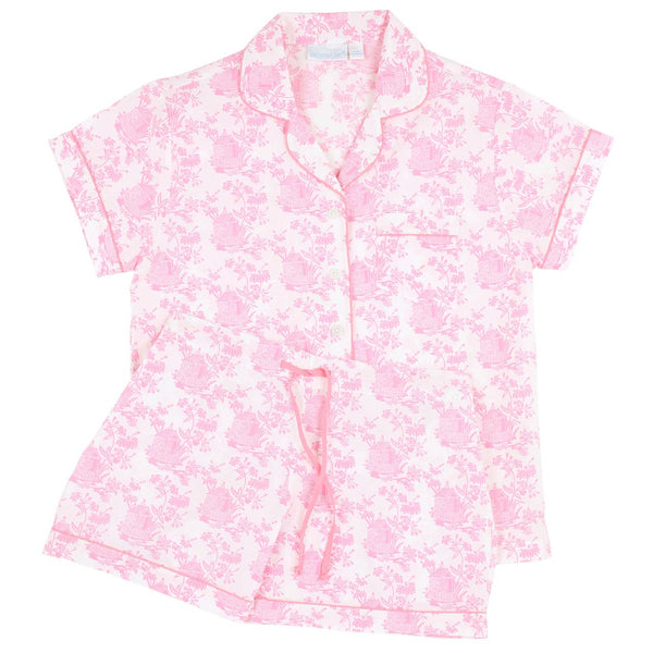 Pagoda Pink Short Sleeve Shorty Pajamas: M