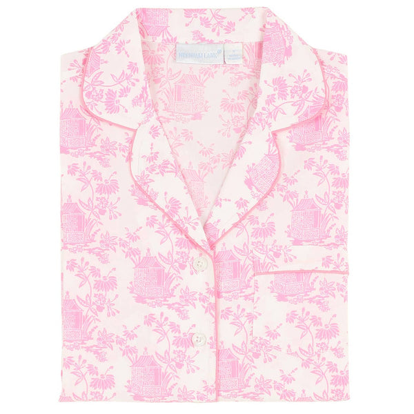 Pagoda Pink Long Sleeve Pajamas: L
