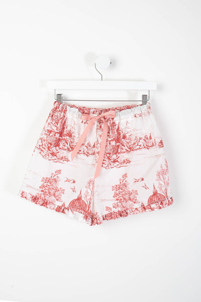 Colette Toile PJ Shorts: Red / S/M