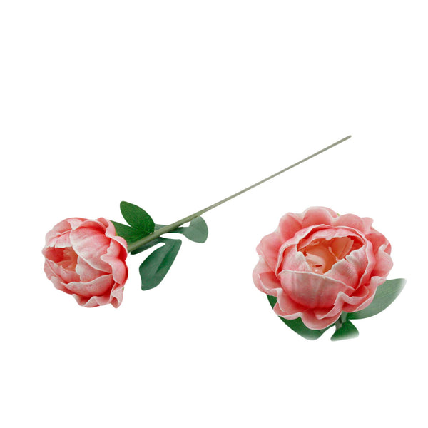 20"Real Touch Peony Stem: Ivory