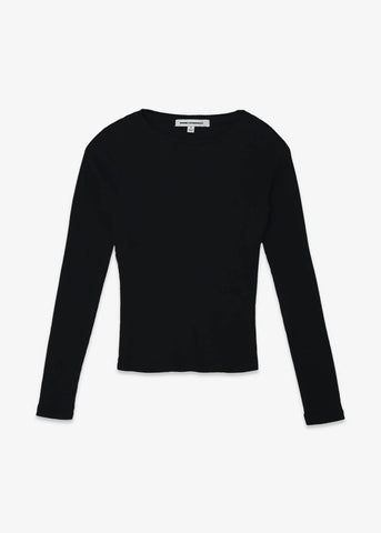 Essential Ribbed Long Sleeve Crop Top
: Black / S