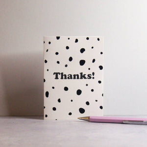 'Thanks!' Black Dotty Card