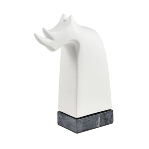 Matte White Ceramic Animal Tabletop Sculpture