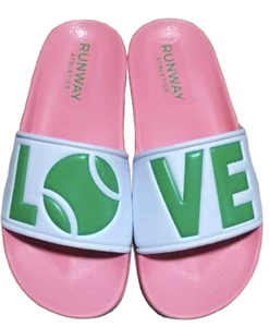 Slides LOVE-Perfect After Tennis Slide/Mule Pink/Green/White