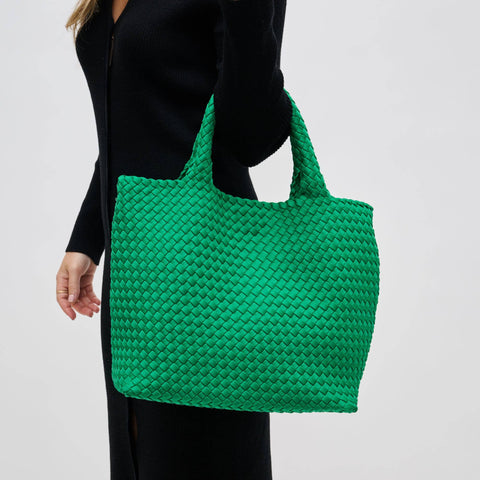 Sky's The Limit - Medium Woven Neoprene Tote: Kelly Green