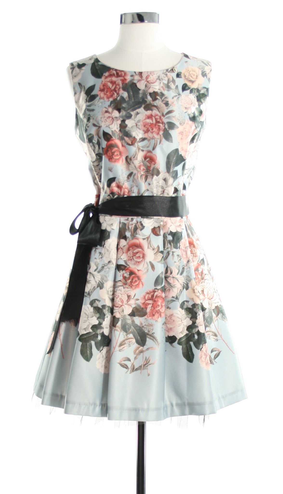 floral dress with tulle lining