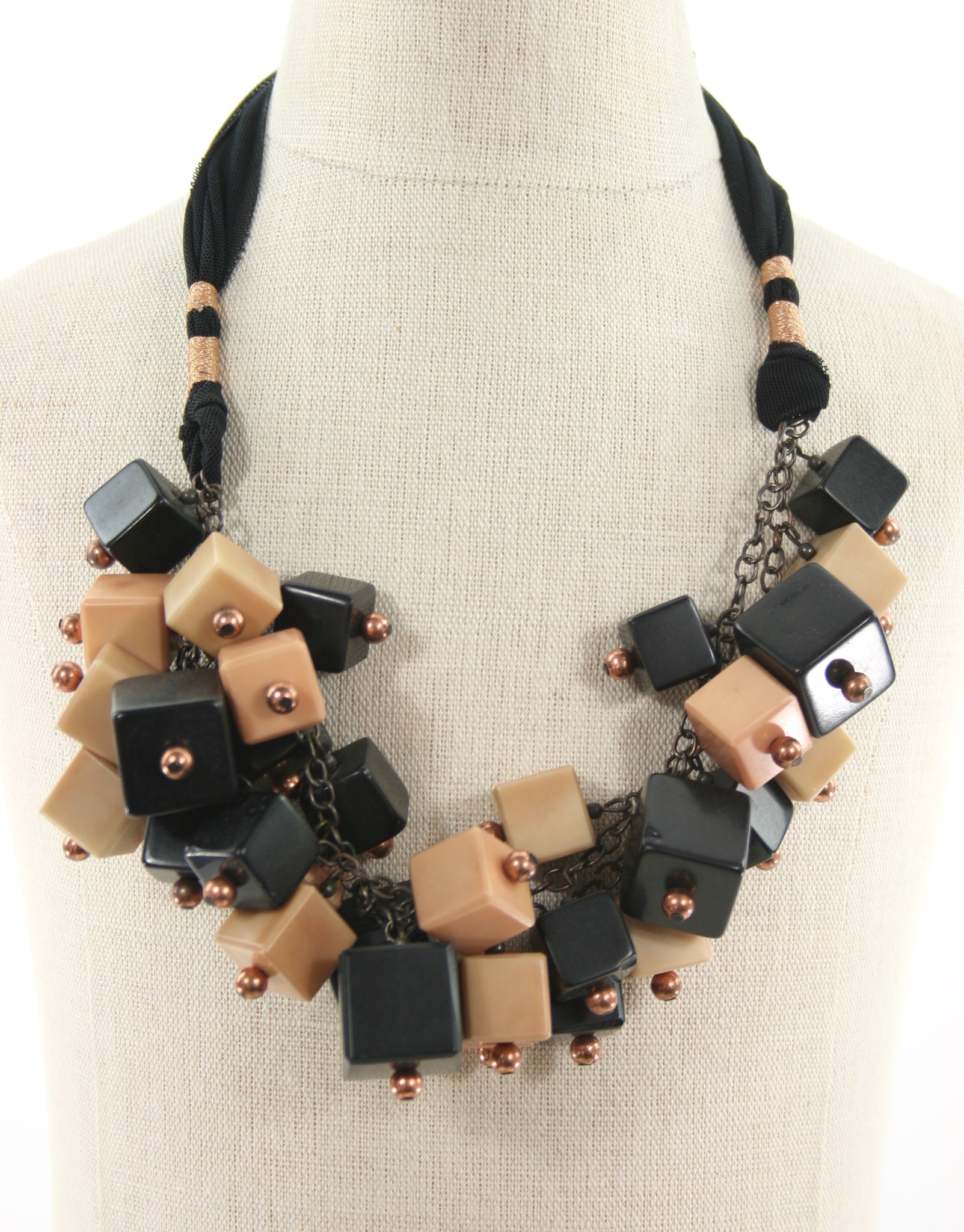handmade cubes tie necklace