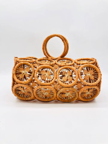 Havana Macrame Straw Handbag