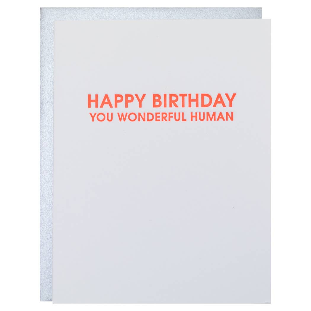 Wonderful Human Birthday -  Letterpress Birthday Card