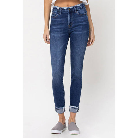 HIGH RISE CROP SKINNY W SINGLE CUFF _F4315