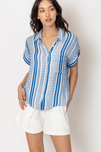 Short Sleeve Button Down Top